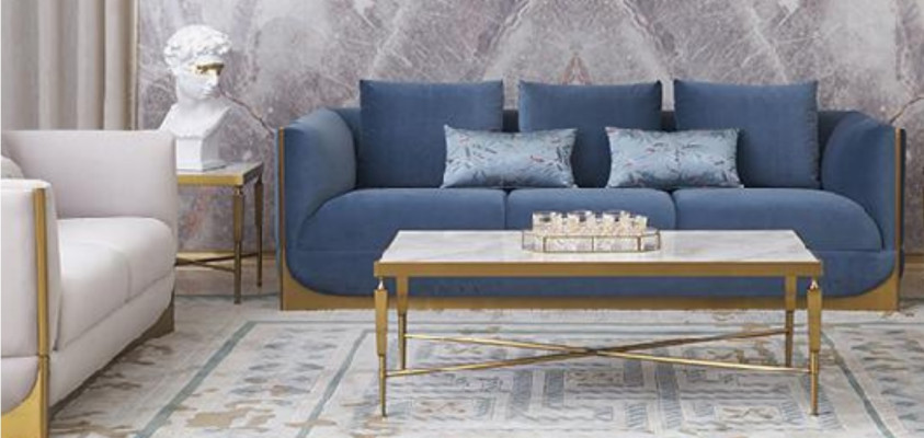 Tavolino da salotto Tavolo divano Tavolo da caffè Tavolino d'appoggio Design Tavoli 130x70cm Mobili moderni Nuovi