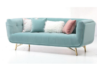 Divano a tre posti 213 x 91 Tessuto imbottito Design Soggiorno Mobili Moderni.