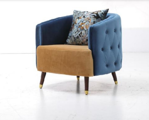 Poltrona Divano Imbottito Tessuto Design 1 Posto Imbottitura Sedile Divano Singolo Nuovo