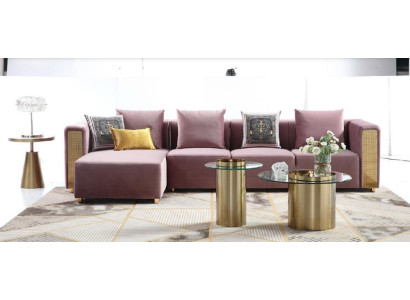 Divano ad angolo a L tavolino imbottito angolo soggiorno mobili di lusso divano 3 pezzi