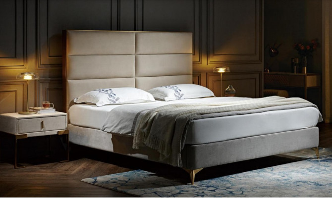 Letto Letto matrimoniale Design di lusso Lusurioso Letto imbottito Letto di design Tessile Letti Letto matrimoniale