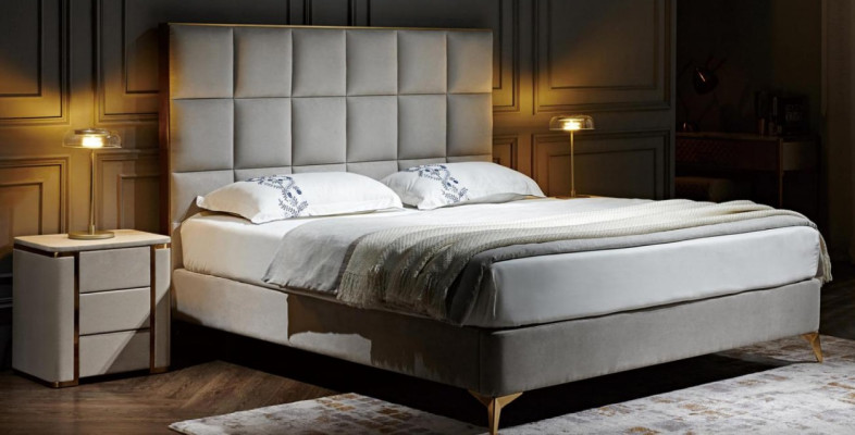 Progettazione Letto Camera da Letto Letti Tessile Hotel Lusso Imbottitura Seduta Tessuto Mobili Nuovo