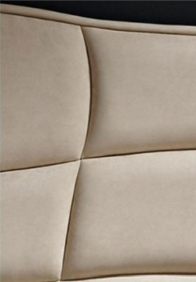 Set da camera da letto moderno di lusso con letto tessile 2 pezzi e 3 comodini.