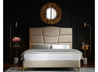 Camera da letto Letto matrimoniale 180x200cm Letto di lusso Moderno Tessuto Nuovo