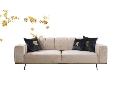 Sofà moderno a 4 posti design soggiorno imbottito legno imbottito lusso moderno