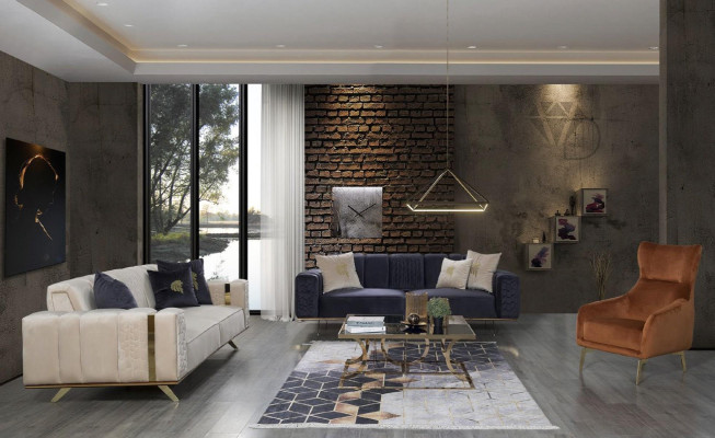 Sofà moderno a 4 posti design soggiorno imbottito legno imbottito lusso moderno