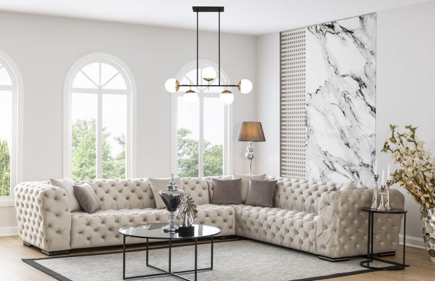 Chesterfield divano imbottito divano angolare set di poltrone polster lusso angolo divani nuovi