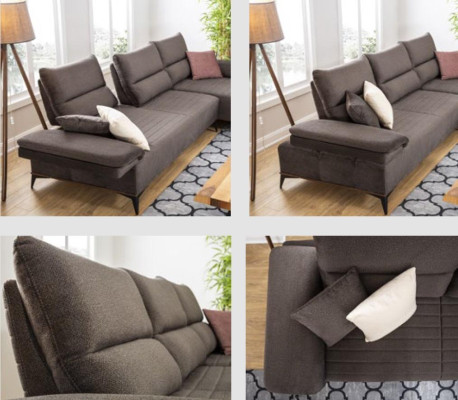Divano ad angolo a L Design Sofa Divano divano imbottito in tessuto Set angolare