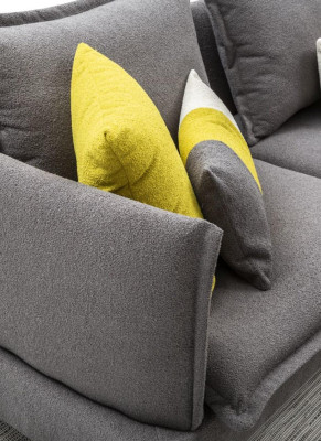 Grigio Chesterfield divano imbottito angolare set di divani poltrone di lusso angolare divani
