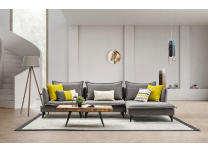 Grigio Chesterfield divano imbottito angolare set di divani poltrone di lusso angolare divani