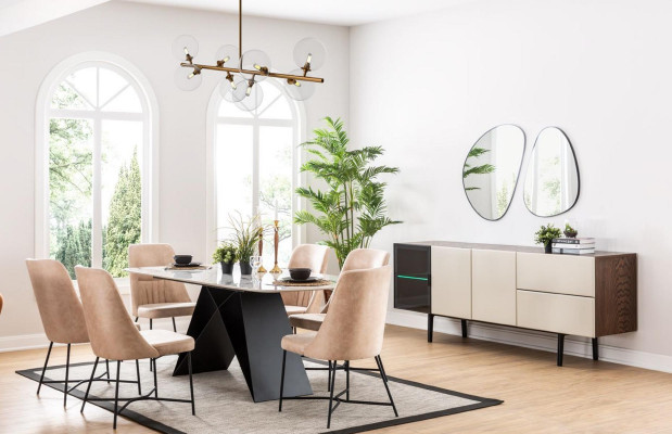 Set da pranzo gruppo di mobili tavolo da pranzo 6x sedia set 7 pezzi