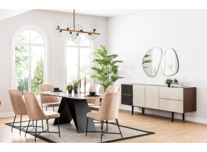 Set da pranzo gruppo di mobili tavolo da pranzo 6x sedia set 7 pezzi