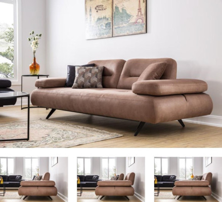 Design divano a 3 posti marrone divano imbottito Big luxury divani divani tessuto sedile Nuovo