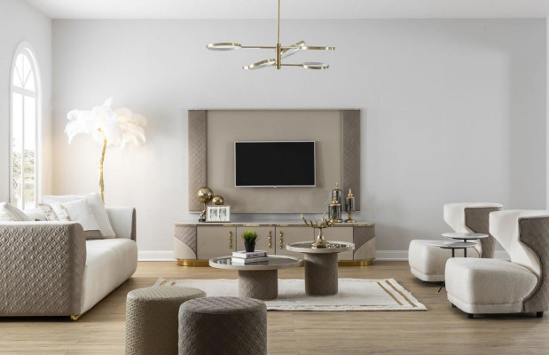 Tavolino da salotto di design di lusso moderno in legno per il soggiorno. Nuovo.