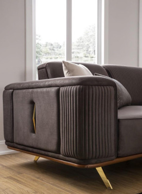 Set di mobili per divano di lusso con divano da designer 4 pezzi.