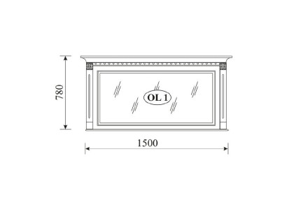 Specchio da parete classico con cornice in legno reale di stile coloniale.