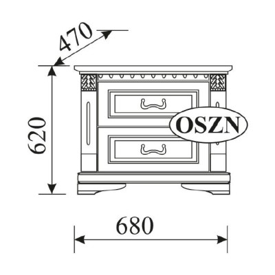 2x Set di comodini classici comodino console da comodino in legno massello OSZN