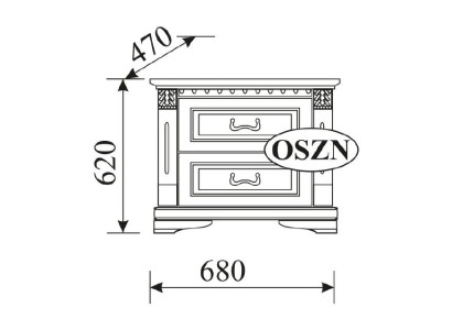 2x Set di comodini classici comodino console da comodino in legno massello OSZN