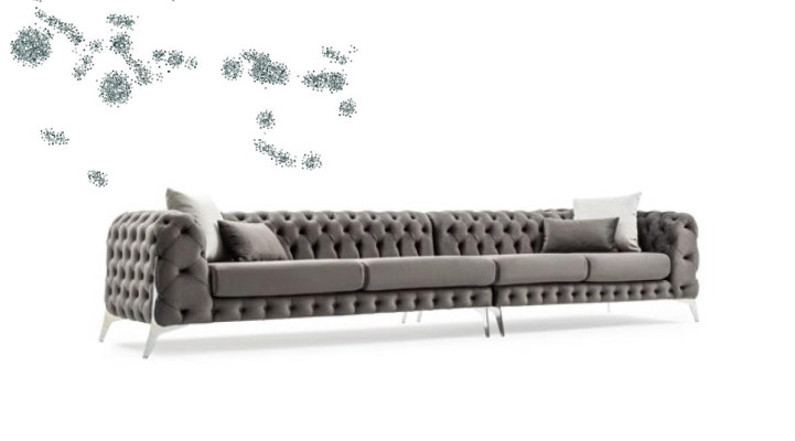 Grigio Chesterfield Divano imbottito Divano Divano angolare Set di divani Imbottitura di lusso Angolo Divani Nuovo