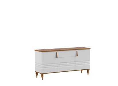 Cassettiera classica con vetrina, cassettiere, vetrine, armadio con cassetti TO-K3sz