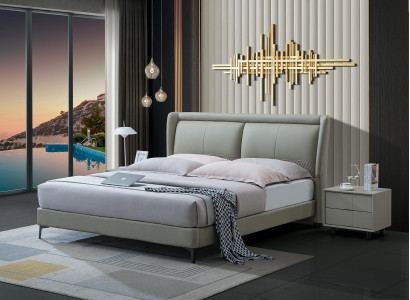 Letto matrimoniale Camera da letto Letti Mobili di lusso Letto matrimoniale Beige Arredamento alberghiero