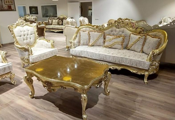 Chesterfield poltrona set 1+1 divano imbottito arredamento mobili.