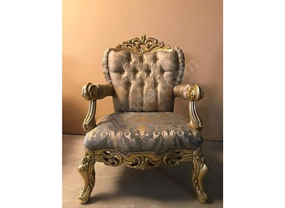 Poltrona di lusso imbottita in tessuto di design 1 posto seduta singola pezzo di arredamento nuovo