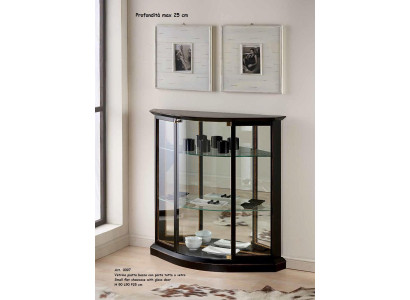 Vetrina nera Vetrina in vetro Design Armadio classico Mobili di lusso in legno Vetrine