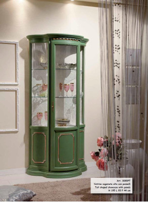 Mezzo armadio Vetrina Vetrina Vetrina in vetro Soggiorno di lusso verde Credenza
