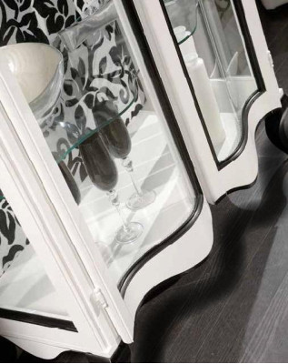 Lussuosa vetrina in legno design mobiletto bianco mobili italiani nuovi armadio