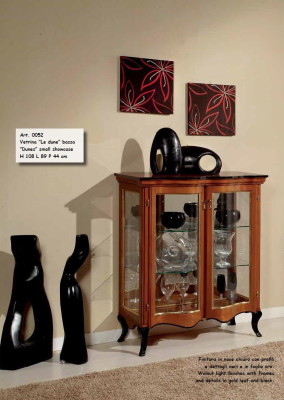 Vetrine classiche Vetrina in vetro Armadio in vetro Legno Soggiorno Lusso Marrone Madia