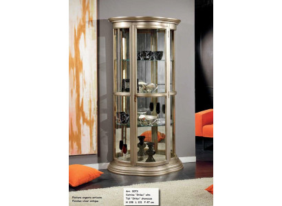 Classico Vetrina in vetro Armadio Vetrina in legno Soggiorno di lusso Marrone Madia