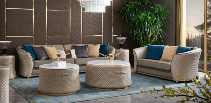 Set tondo di 2 tavolini da salotto tavolino da caffè tavolino laterale designer soggiorno.