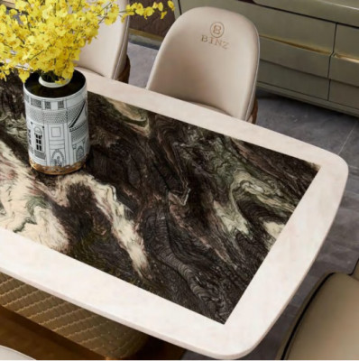 Tavolo sedia imbottitura set Sala da pranzo sedie moderno schienale in legno di cuoio