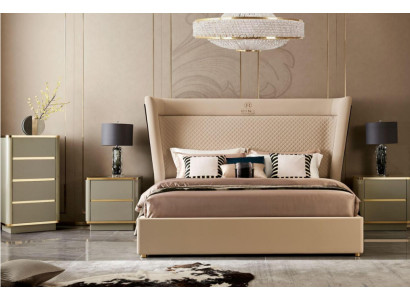 Camera da letto dell'hotel Letti Letto matrimoniale Design in legno Tessuto Letti 180x200cm