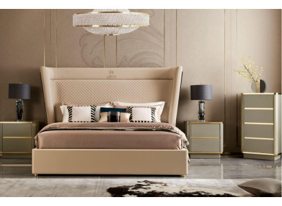 Camera da letto dell'hotel Letti Letto matrimoniale Design in legno Tessuto Letti 180x200cm