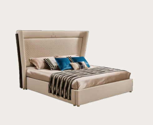 Camera da letto dell'hotel Letti Letto matrimoniale Design in legno Tessuto Letti 180x200cm