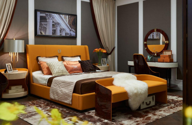 Camera da letto di lusso Letto matrimoniale Letto 180x200cm in pelle Nuovo Letto per hotel