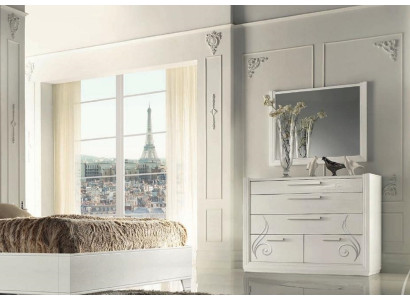 Cassettone Specchio Cassettiere Legno Moderno Armadi Consolle Armadi Italia Set 2 pezzi.