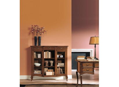 Scaffale per libri credenza mobili classici in legno per soggiorno vetrina armadio