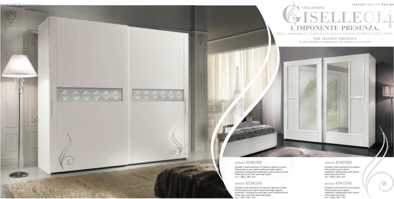 Armadio vestiti guardaroba lusso design moderno a ante scorrevoli in legno.