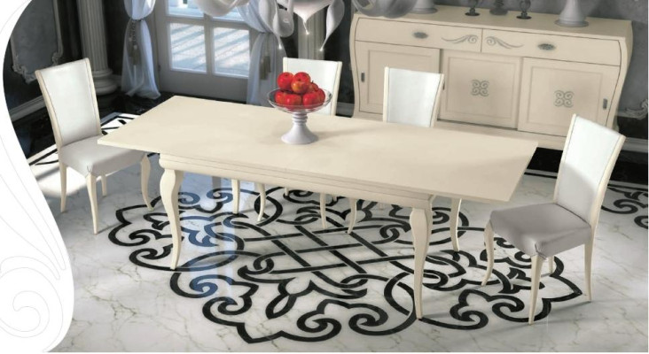 Sala da pranzo Tavolo da pranzo Sedia Mangiare Tavolo Design Gruppo Tavoli Legno Moderno Set 5 pezzi.