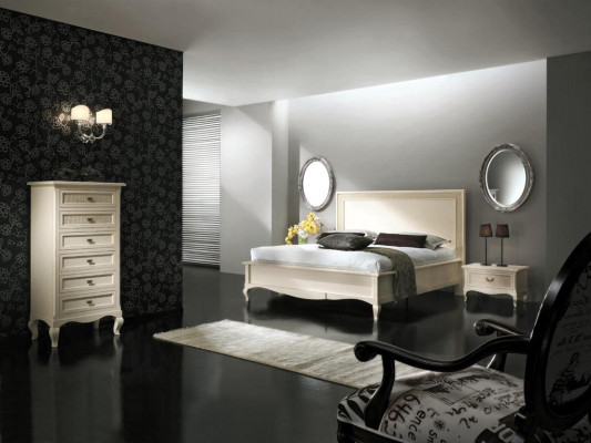 Letto matrimoniale Letto Camera da letto Mobili in legno massello Letto Vaccari cav giovanni Nuovo