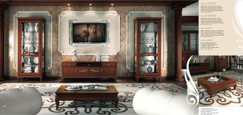 rtv Set 3 pezzi. Vitrina da soggiorno TV in legno moderno Nuovo stile gruppo di mobili.