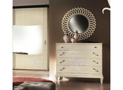 Comò specchio legno comò moderno scatola console mobile nuovo set 2 pezzi