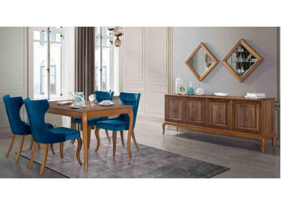 Set completo tavolo da pranzo 4 sedie Set sala da pranzo Set gruppo da pranzo in legno Tavolo Tavoli 6 pezzi