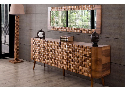 Set da sala da pranzo credenza tavolo da pranzo 4 sedie gruppo di tavoli moderno da 7 pezzi.