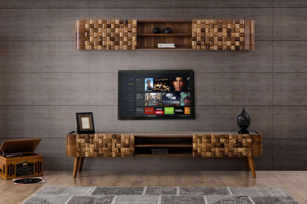 Italiano Set da pranzo italiano di design con sedia, tavolo, credenza, gruppo di 7 pezzi.