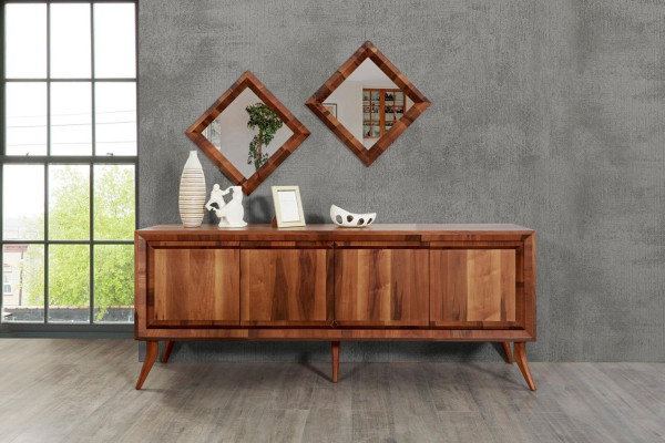 Sideboard cassettiera credenza armadi credenze marrone lusso xxl 200cm Nuovo