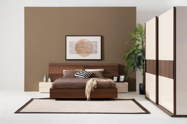 Lussuosa camera da letto Letto Matrimoniale Design Mobili 180x200 cm marrone Hotel